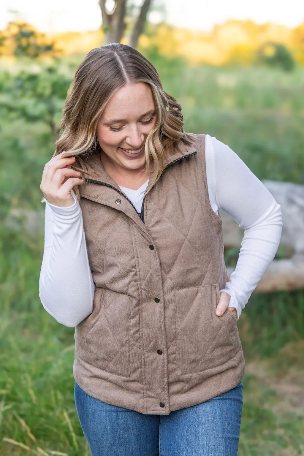 Corduroy Vest - Mocha by Michelle Mae