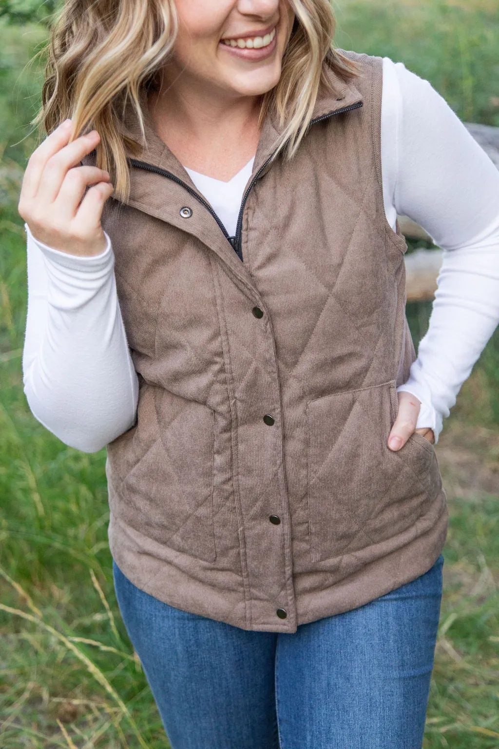 Corduroy Vest - Mocha by Michelle Mae