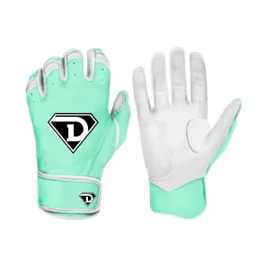 D1 Elite Premium Batting Gloves “Drippy Mints” Mint / White