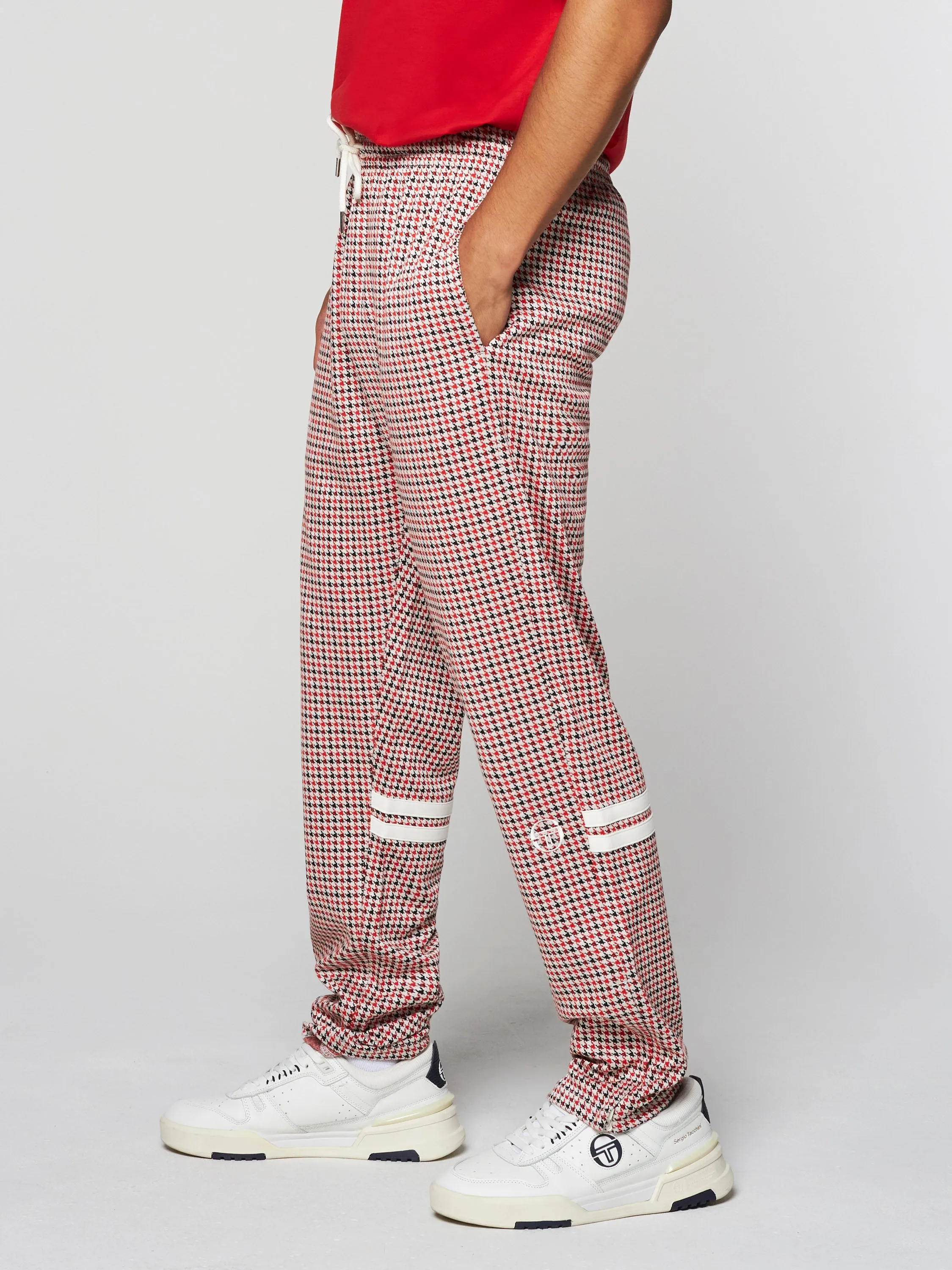 Dallas Houndstooth Track Pant-  Poinciana