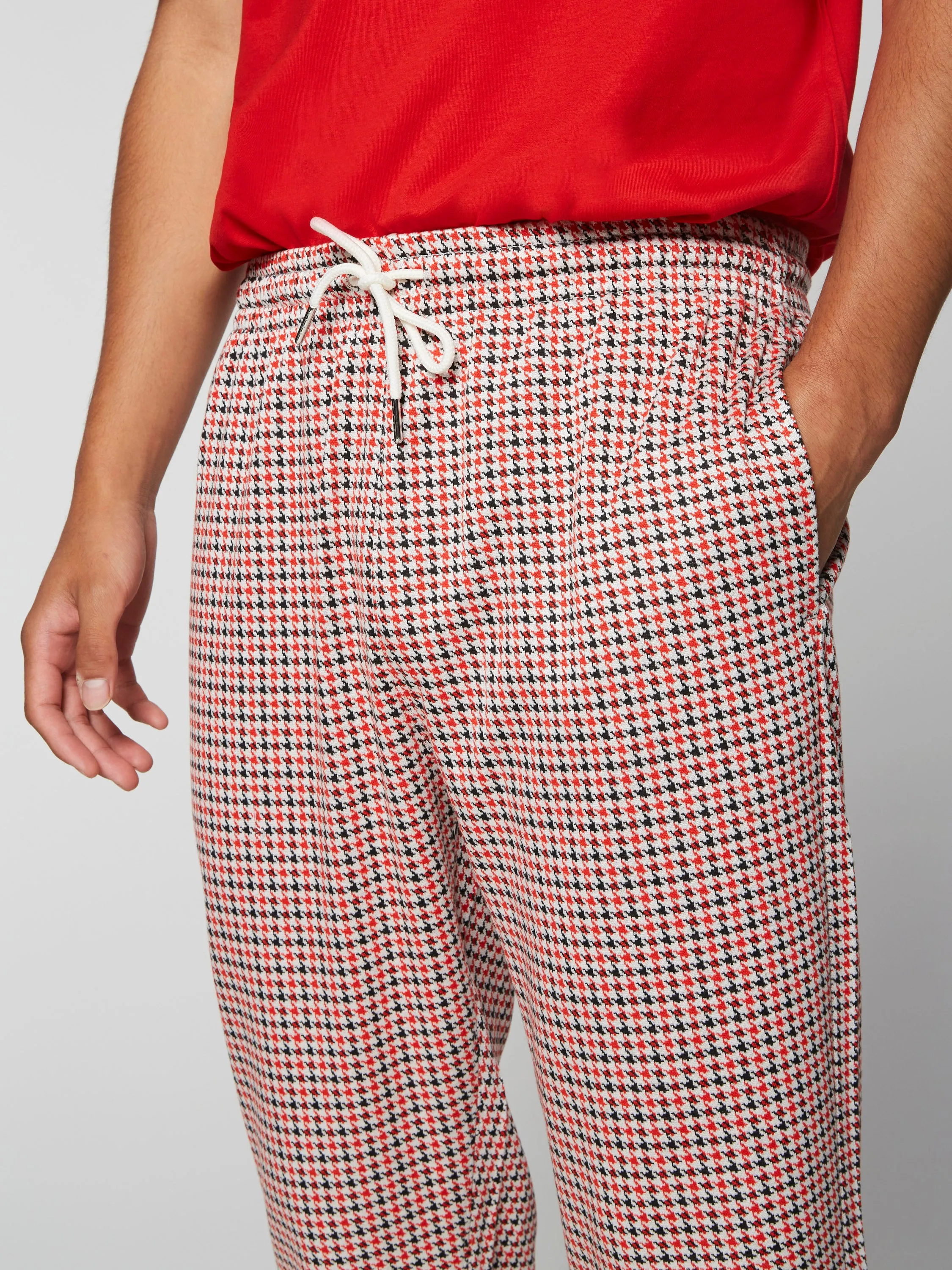 Dallas Houndstooth Track Pant-  Poinciana