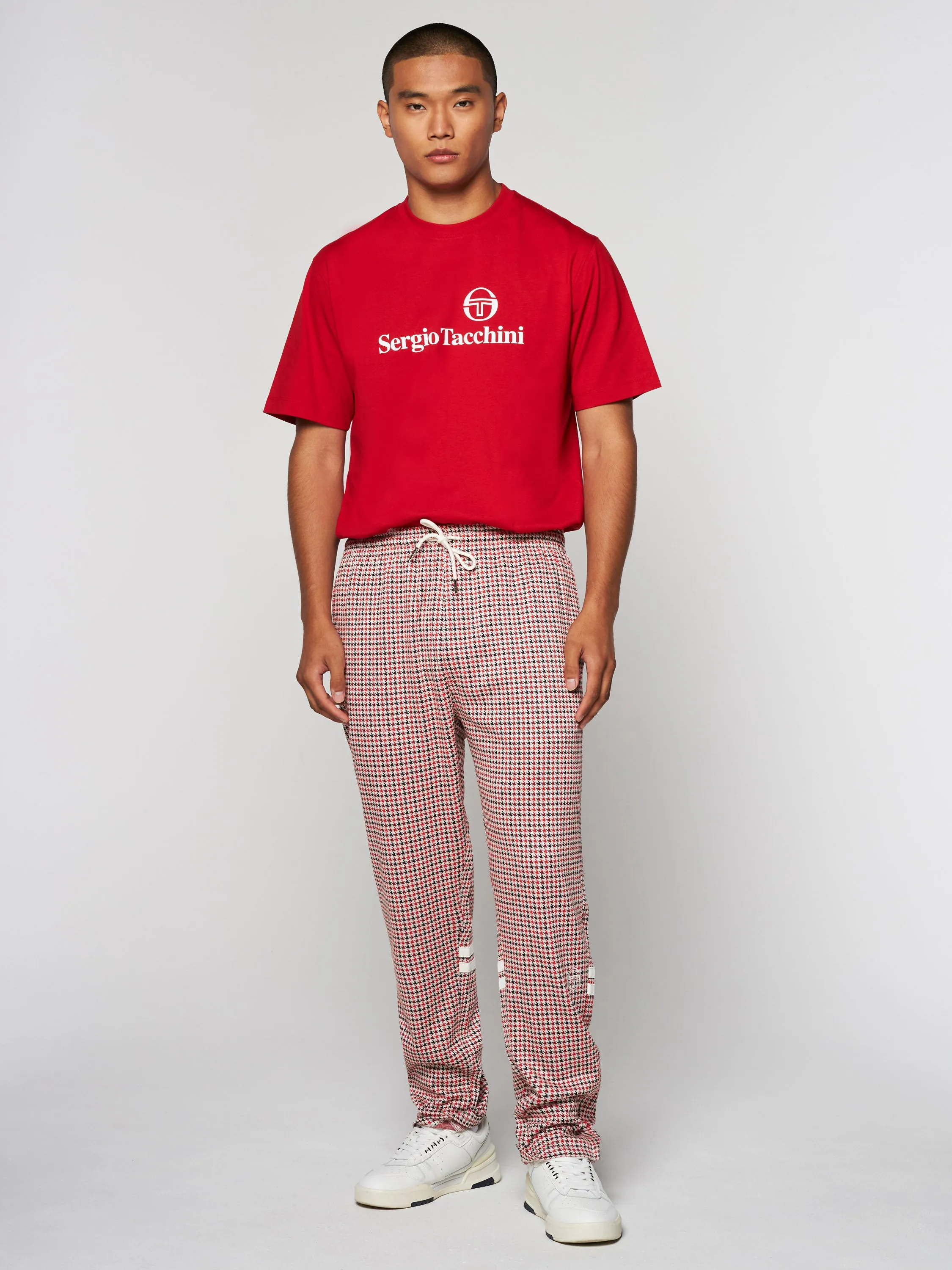 Dallas Houndstooth Track Pant-  Poinciana