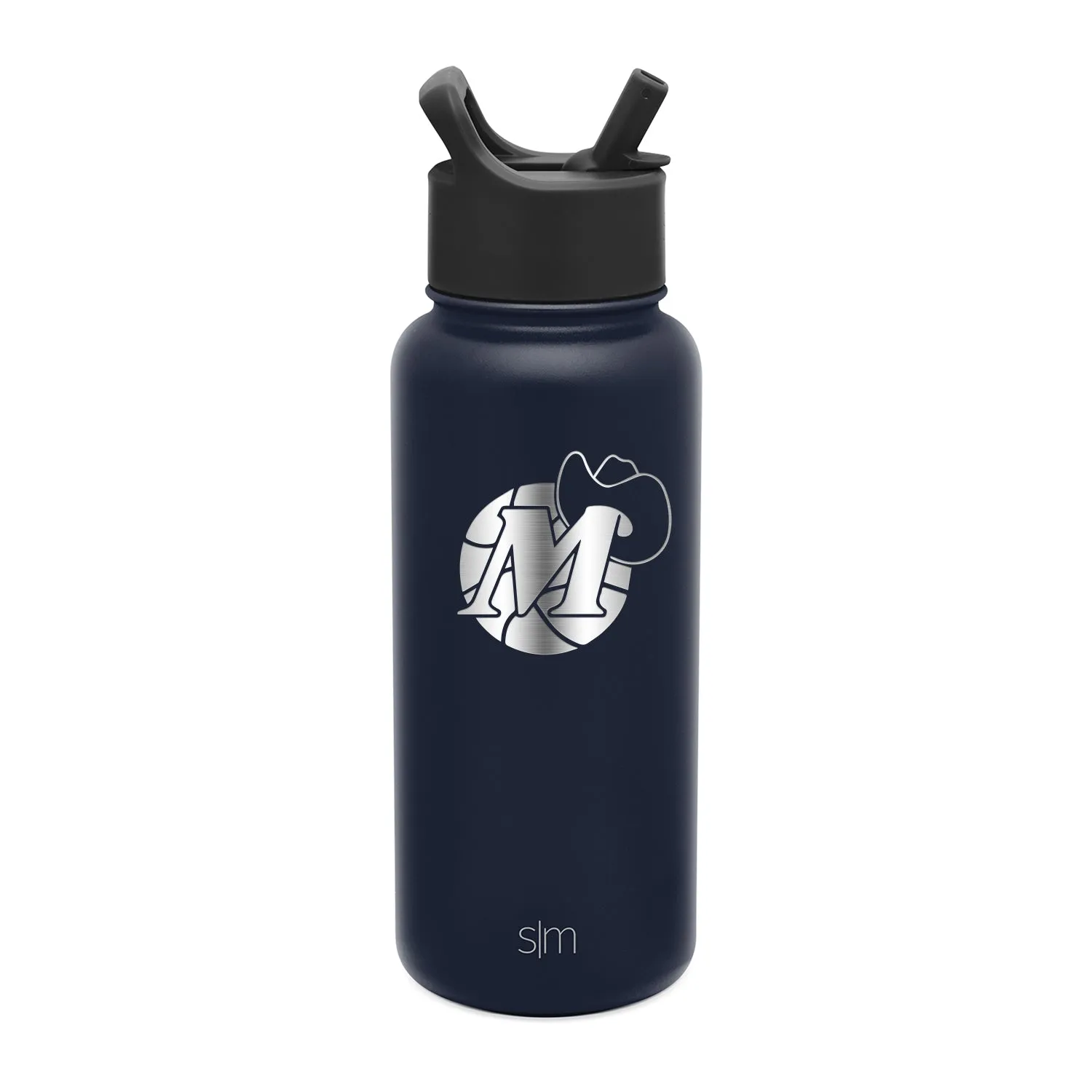 DALLAS MAVERICKS SIMPLE MODERN 32OZ NAVY M-HAT SUMMIT WATER BOTTLE