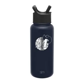 DALLAS MAVERICKS SIMPLE MODERN 32OZ NAVY M-HAT SUMMIT WATER BOTTLE