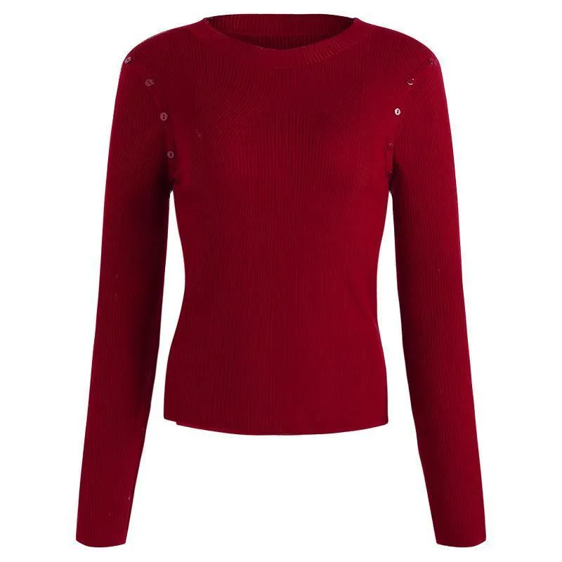 Detachable Sleeve Woolen Round Neck Sweater