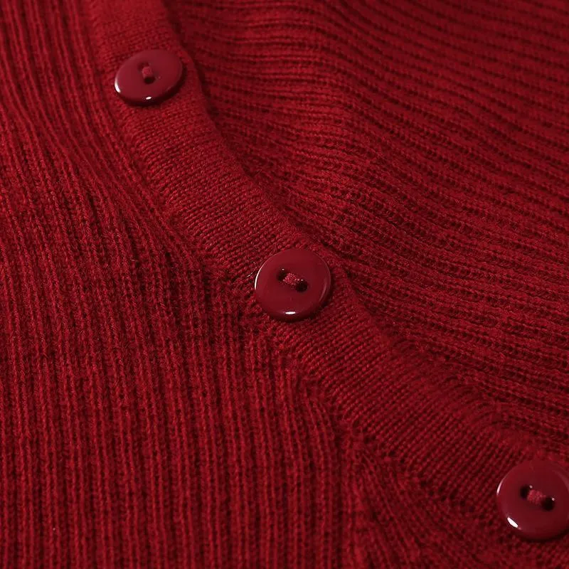 Detachable Sleeve Woolen Round Neck Sweater