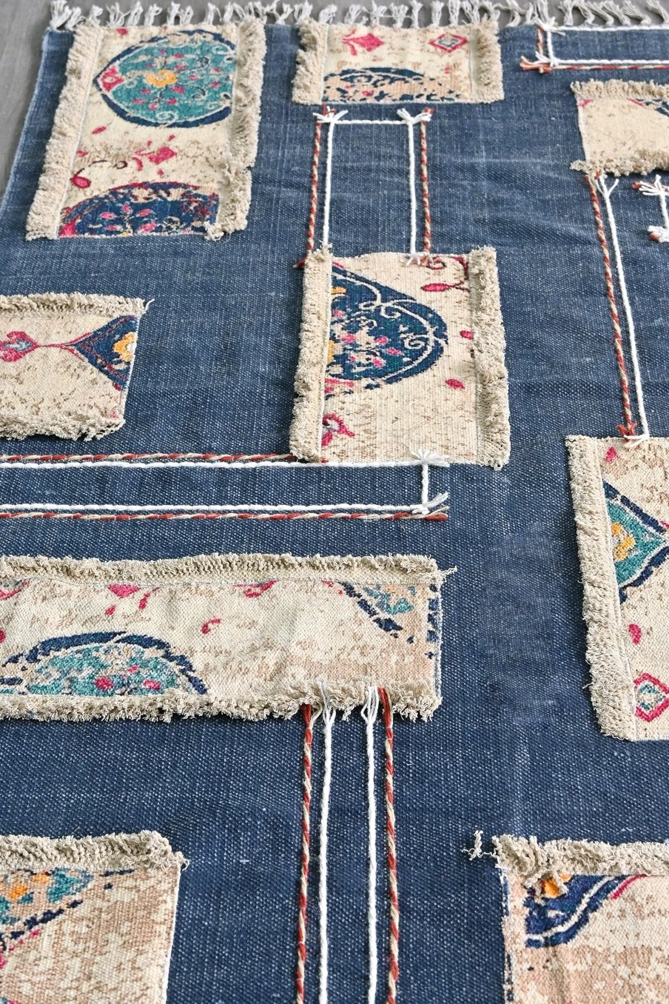 DEVSARA - HAND EMBROIDERED WITH PATCHWORK RUG
