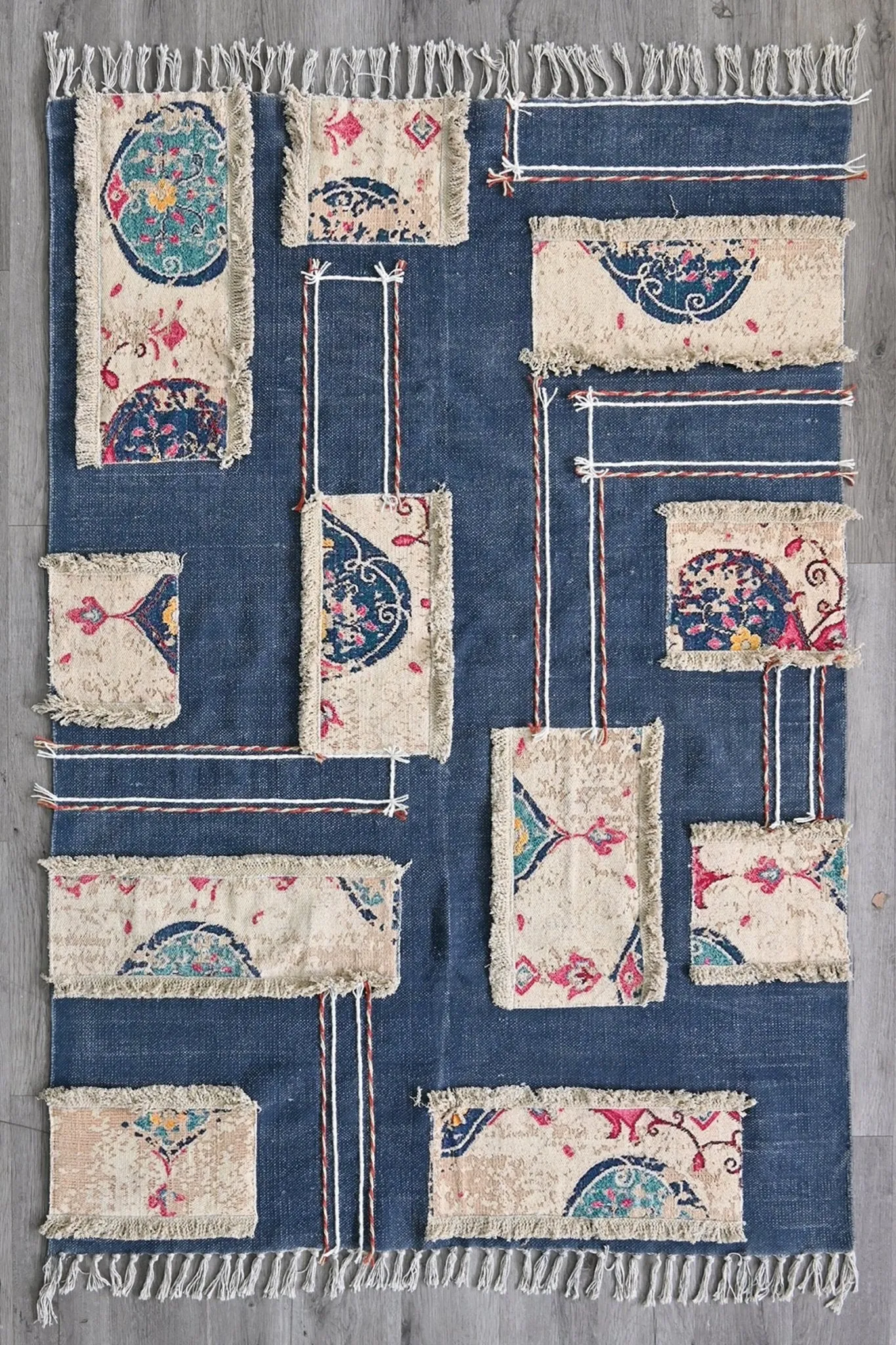 DEVSARA - HAND EMBROIDERED WITH PATCHWORK RUG