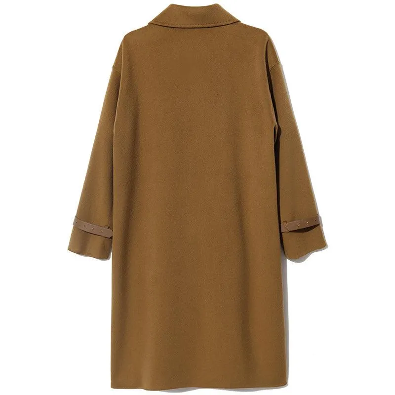 Double-Breasted 100% Double-faced Woolen Coat