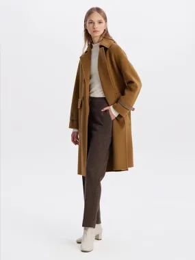 Double-Breasted 100% Double-faced Woolen Coat