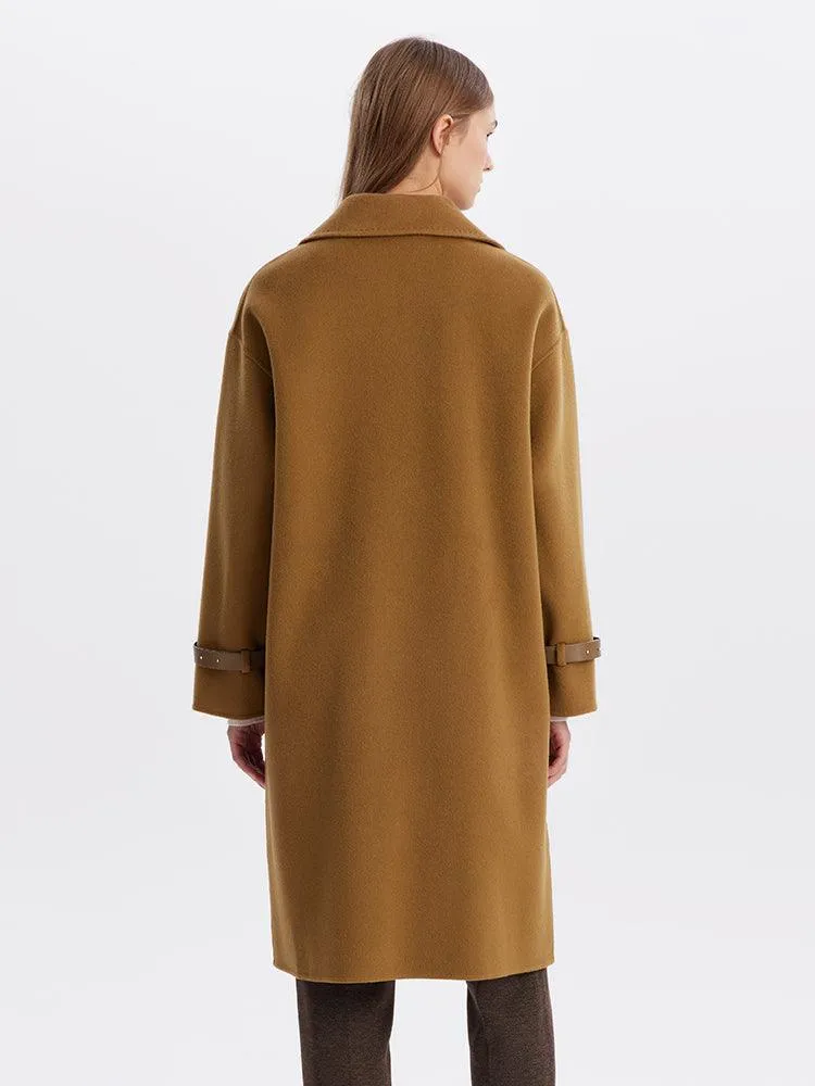 Double-Breasted 100% Double-faced Woolen Coat