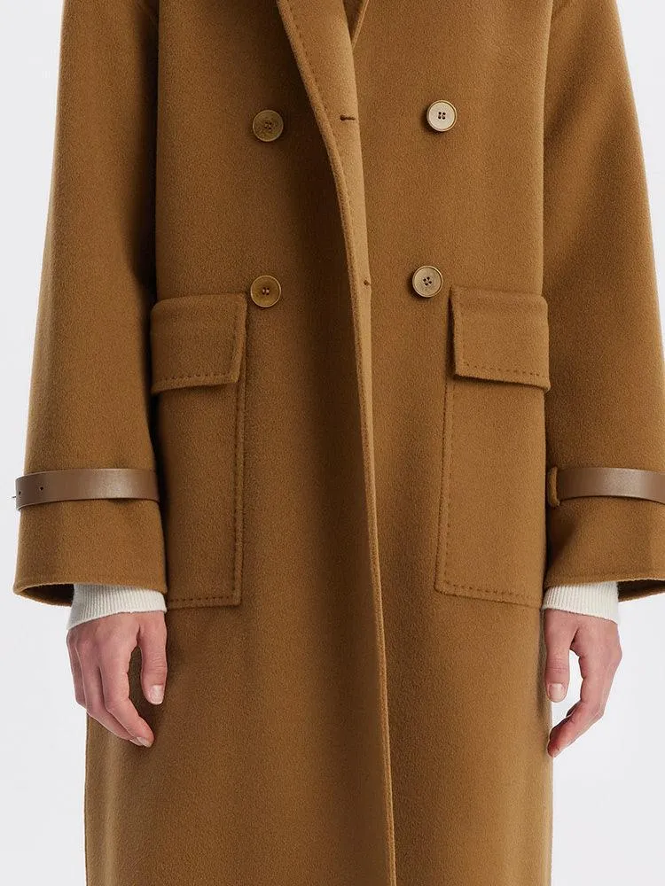 Double-Breasted 100% Double-faced Woolen Coat
