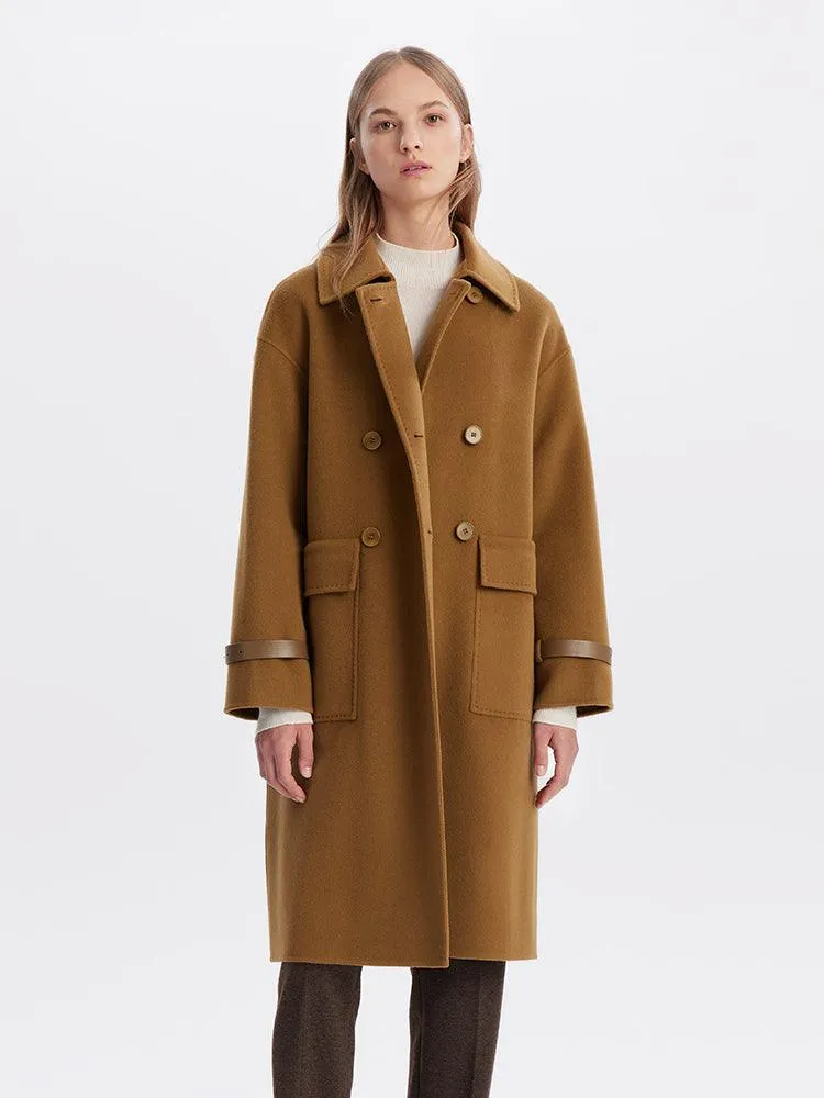 Double-Breasted 100% Double-faced Woolen Coat