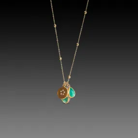 Emeralds & Diamond Disk Cluster Necklace