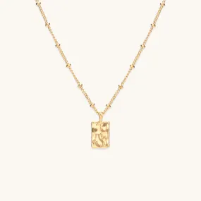 Engravable Mini Initial Notebook Necklace Gold