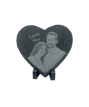Engraved Heart Shape Stone