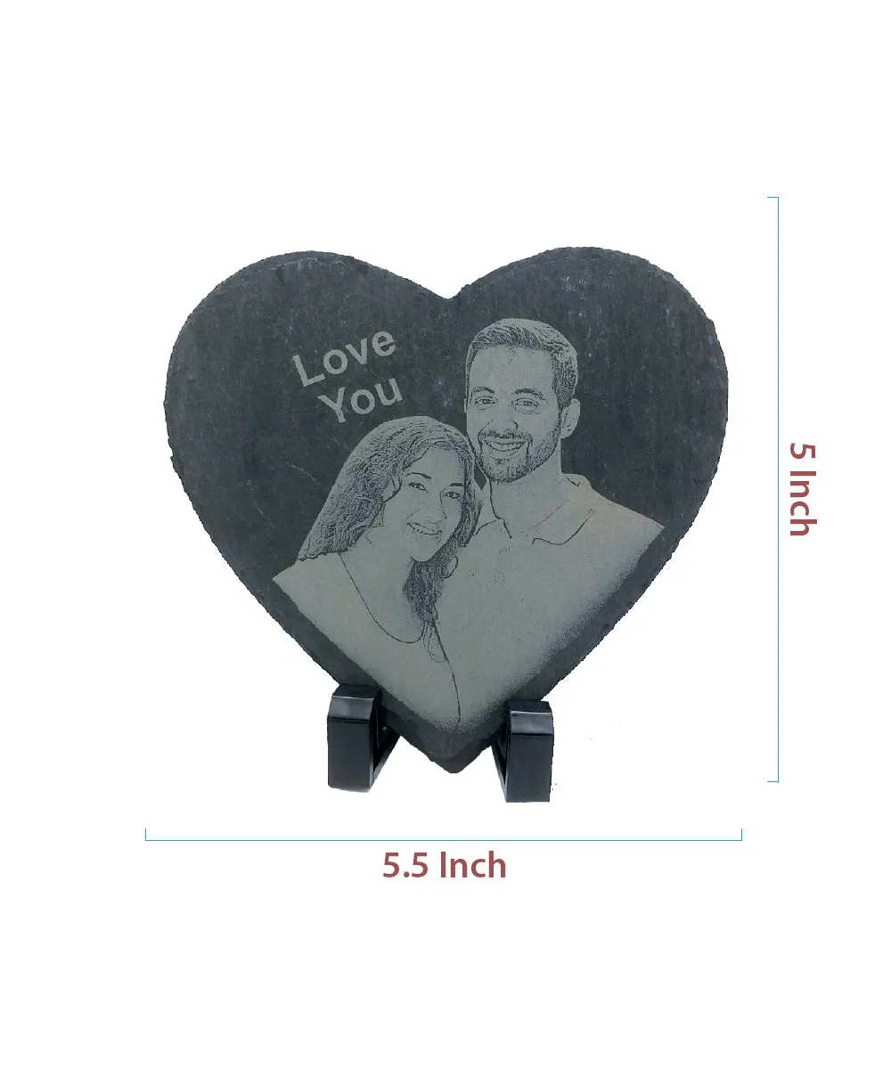 Engraved Heart Shape Stone