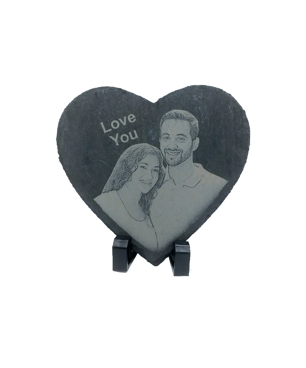 Engraved Heart Shape Stone