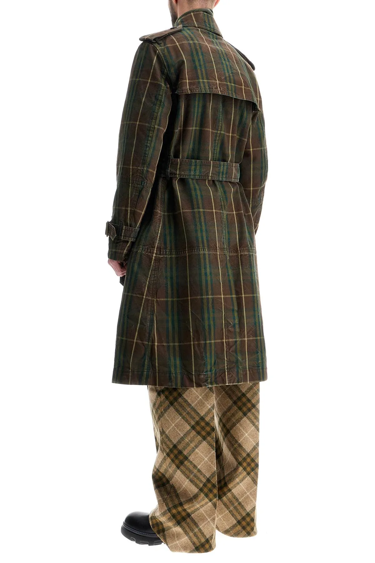 ERED DOUBLE-BREASTED TRENCH COAT IN CANVAS