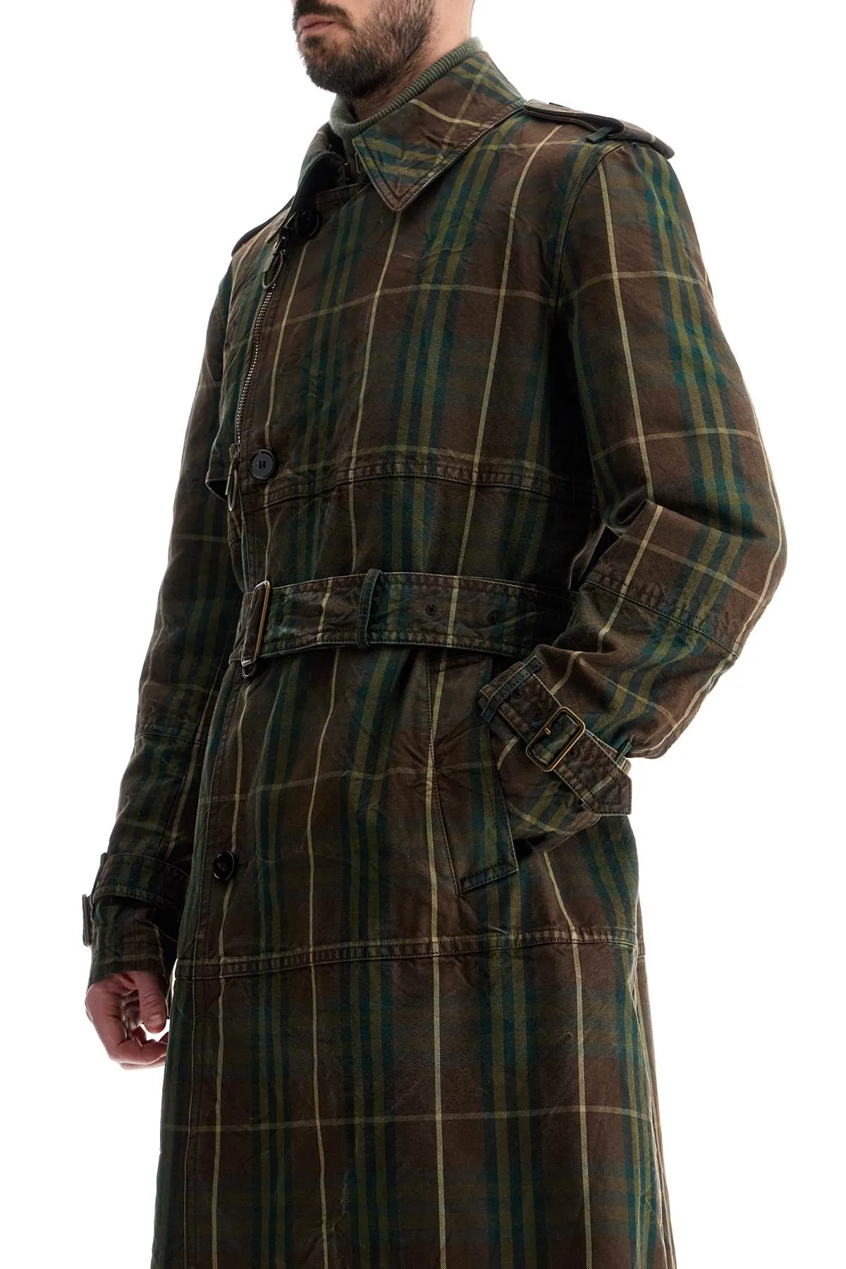 ERED DOUBLE-BREASTED TRENCH COAT IN CANVAS