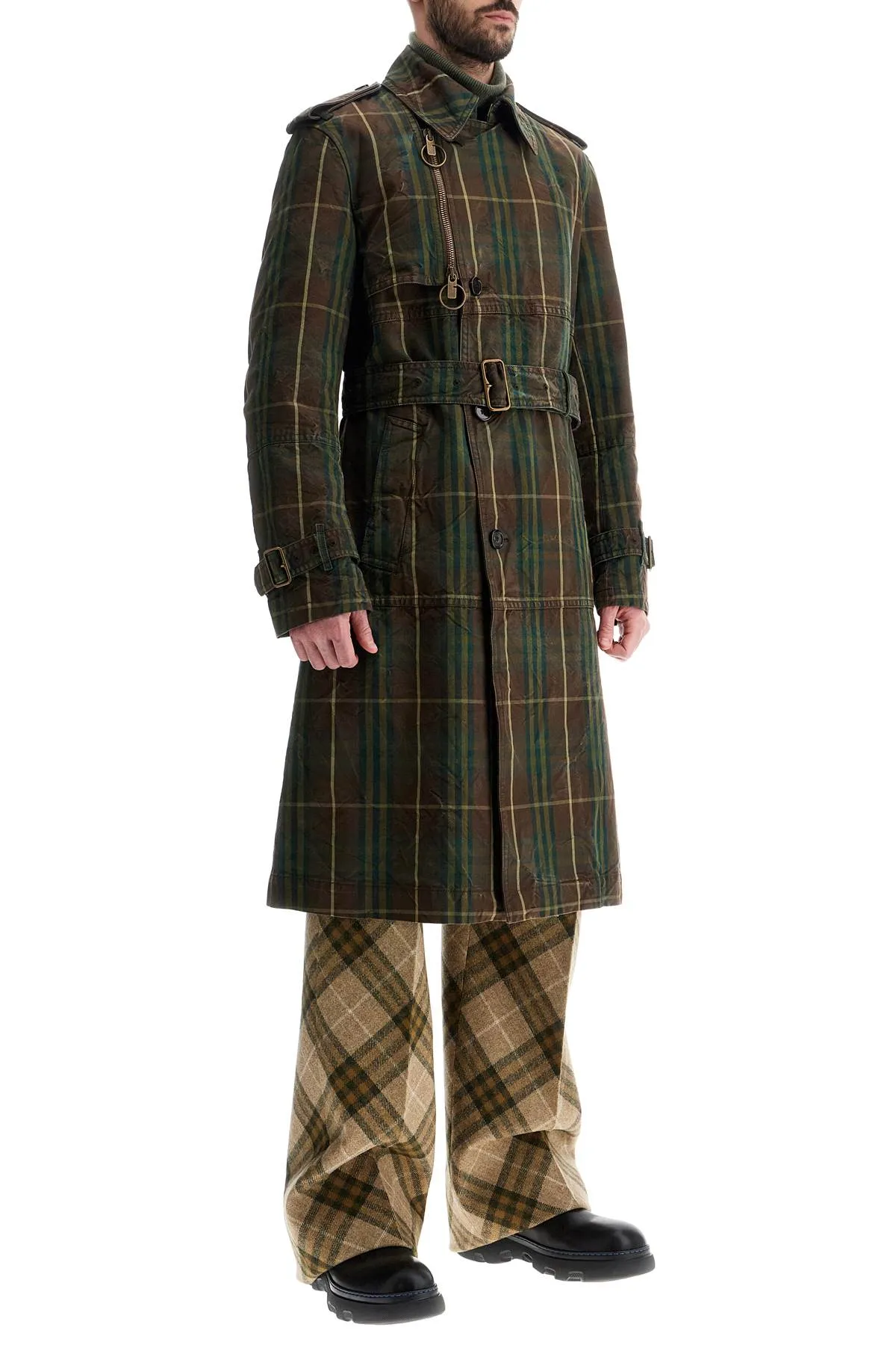 ERED DOUBLE-BREASTED TRENCH COAT IN CANVAS