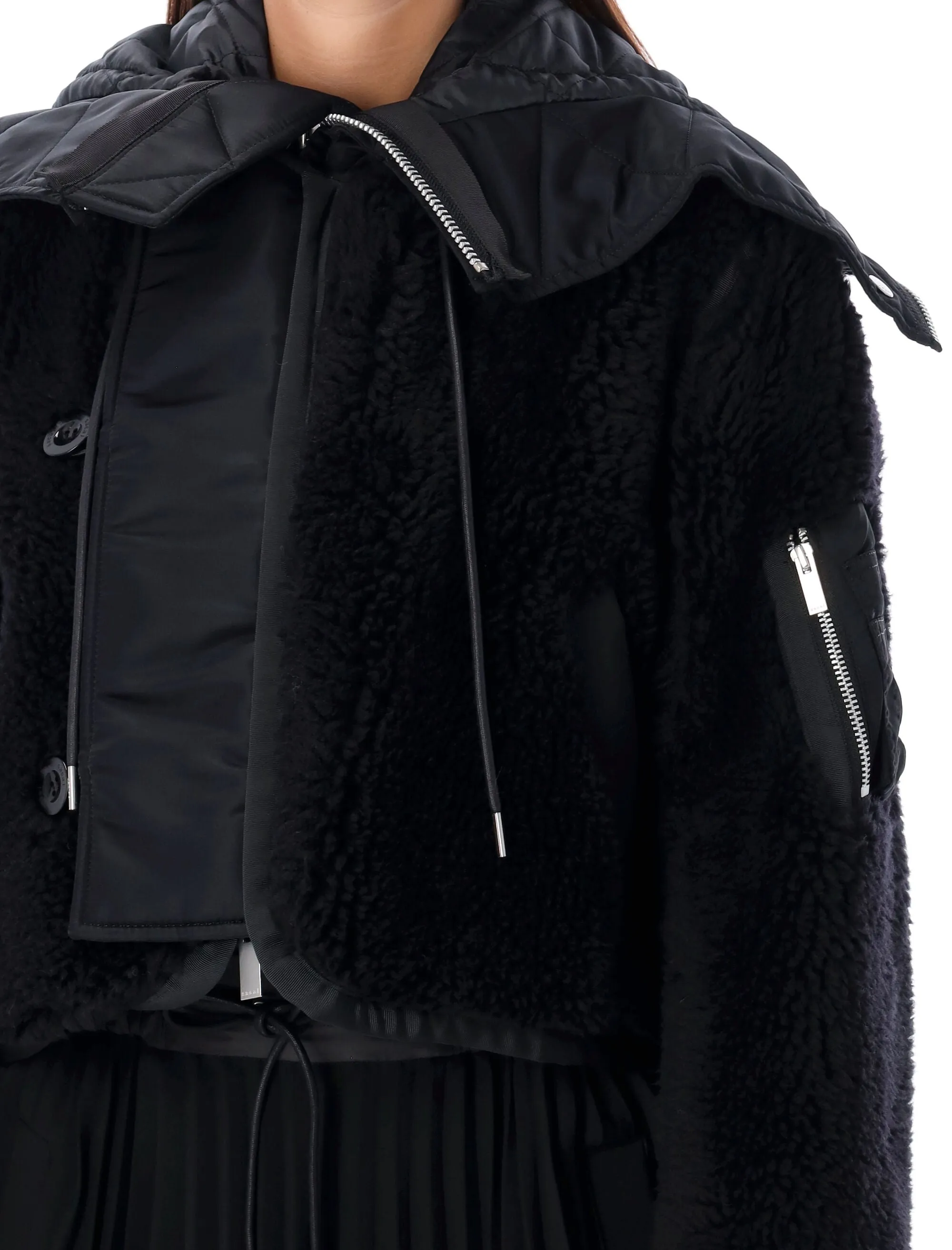Faux Shearling x Nylon Twill Blouson