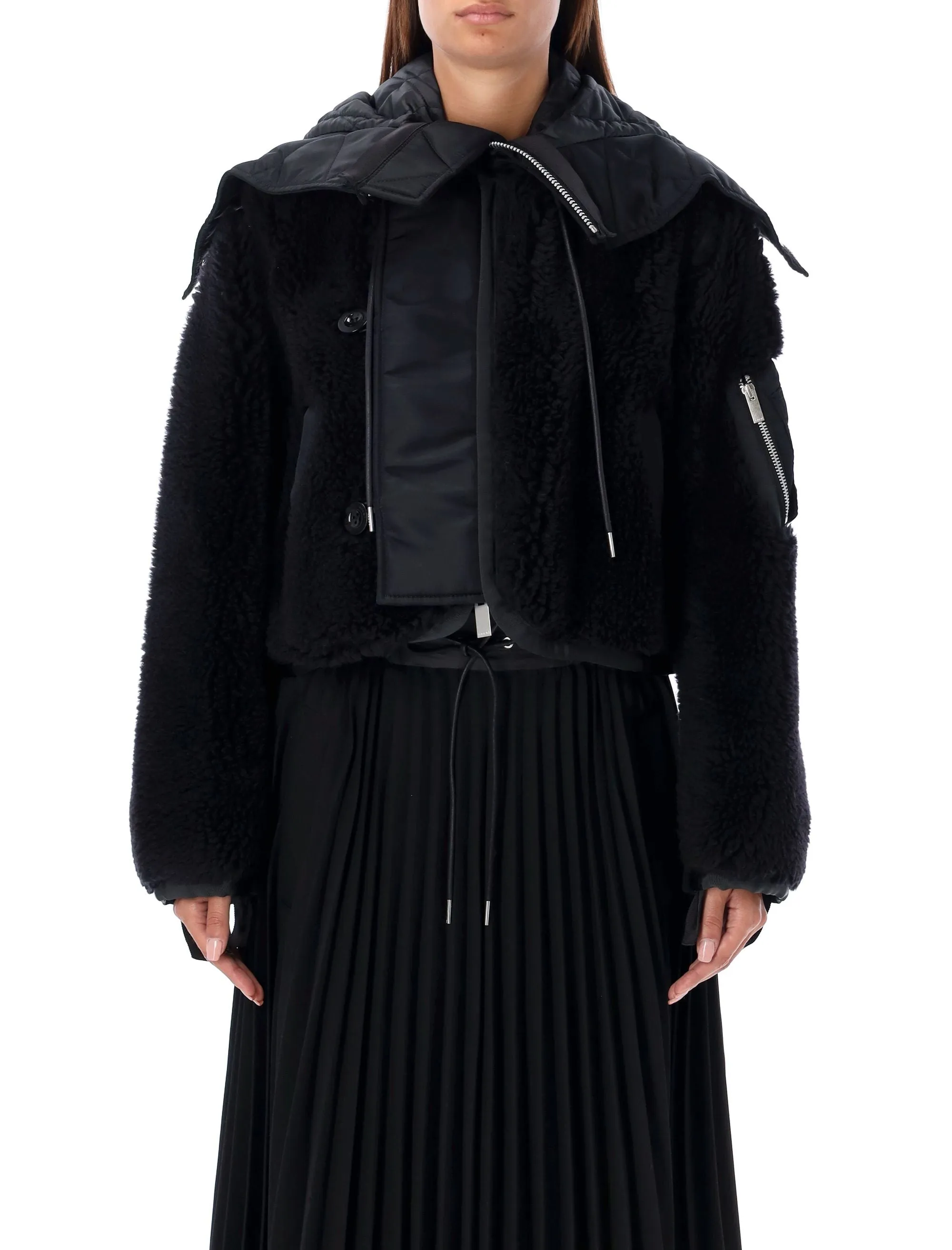 Faux Shearling x Nylon Twill Blouson