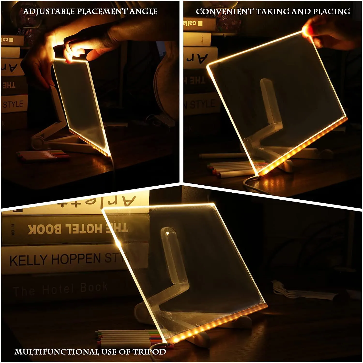 FF UK  Message Board Note Board Clear Desktop Whiteboard Frameless Mini Easel Home Christmas Decoration