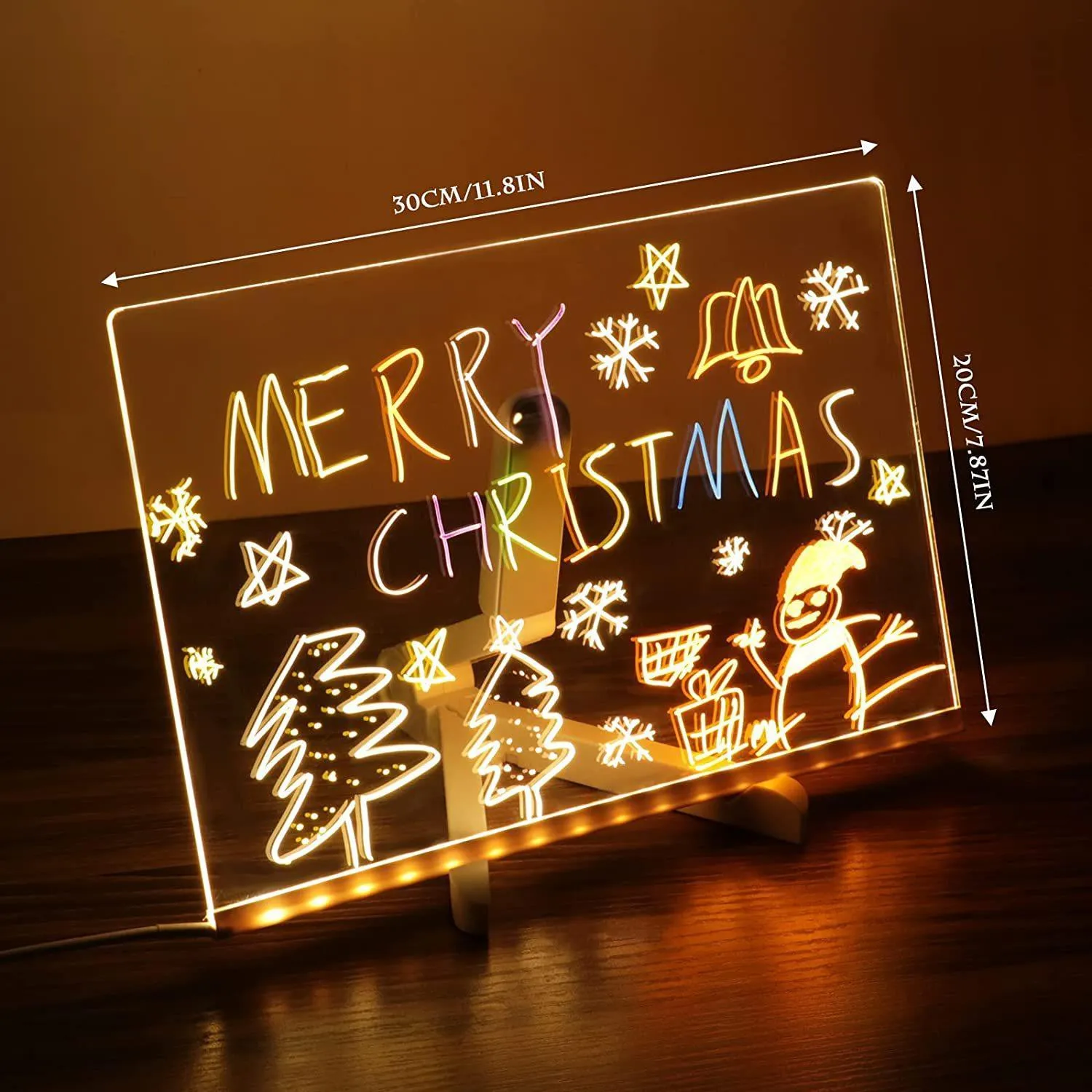 FF UK  Message Board Note Board Clear Desktop Whiteboard Frameless Mini Easel Home Christmas Decoration