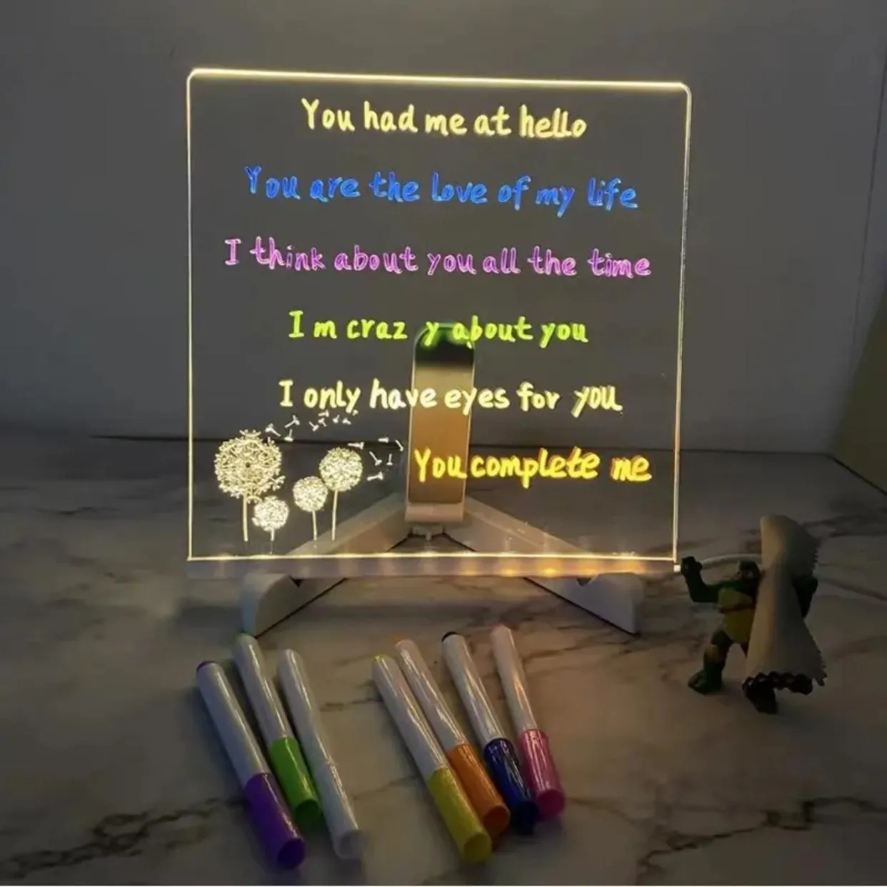 FF UK  Message Board Note Board Clear Desktop Whiteboard Frameless Mini Easel Home Christmas Decoration