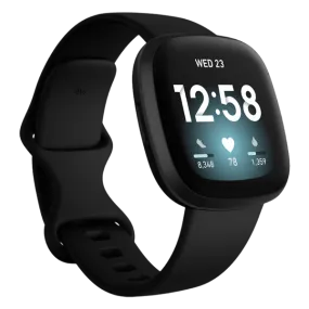 Fitbit Versa 3 Health & Fitness Smartwatch - Black Aluminum