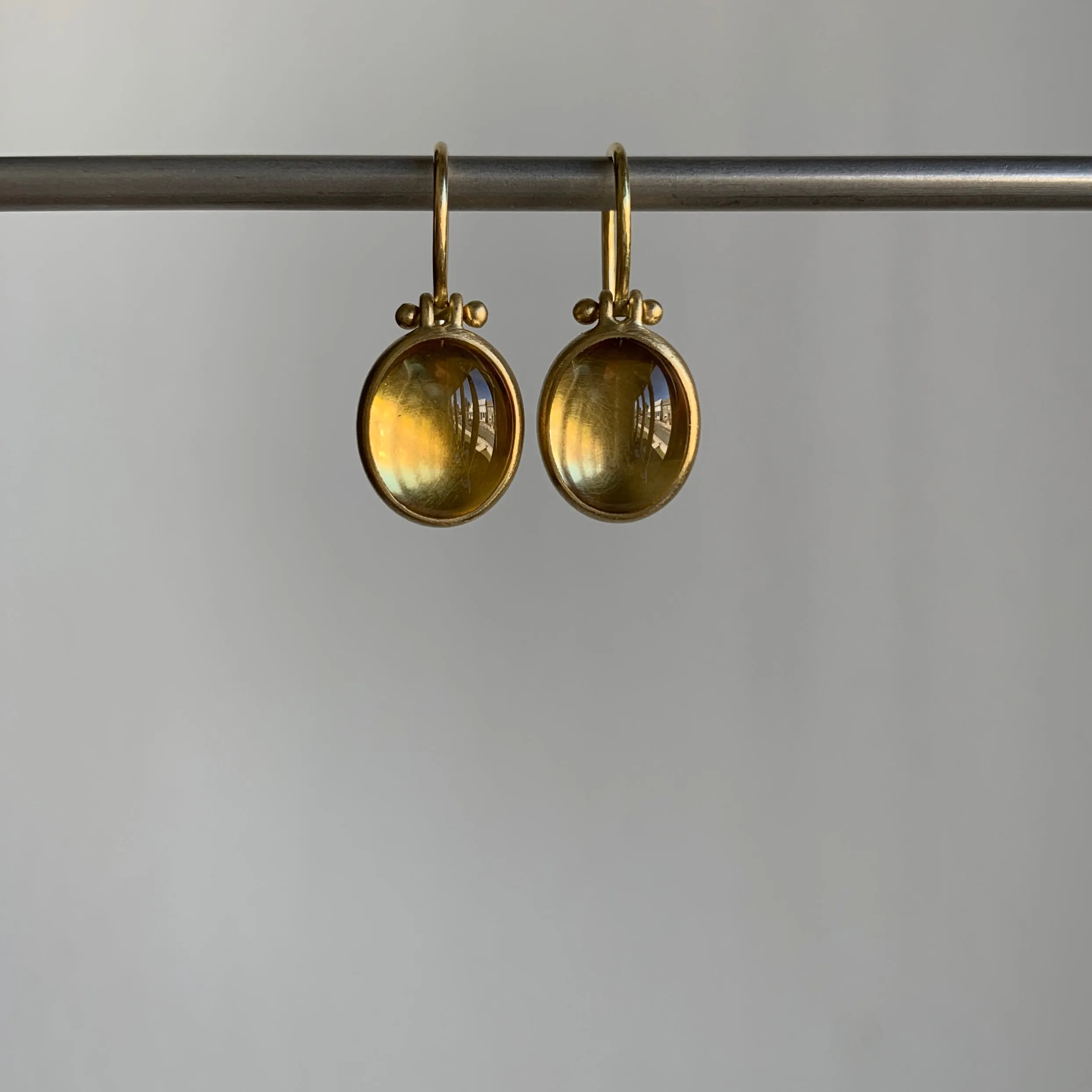Golden Citrine Oval Earrings