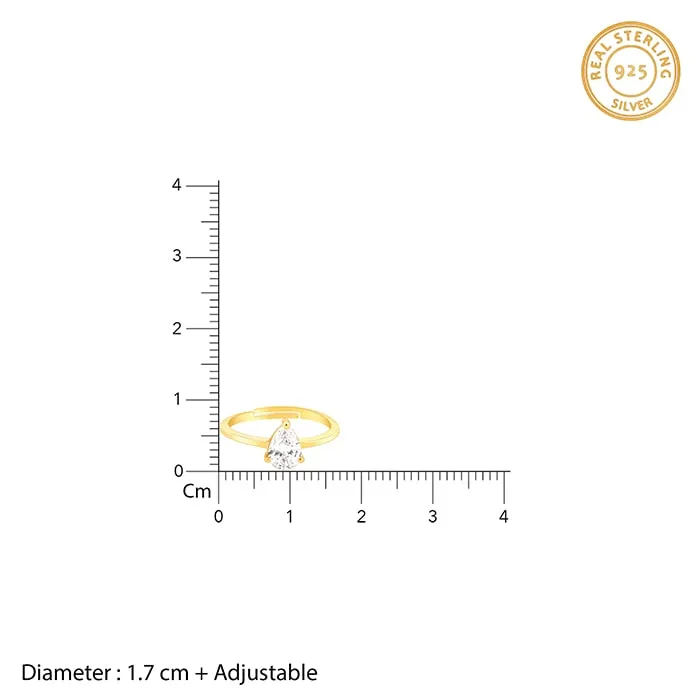 Golden Simple Zirconia Ring