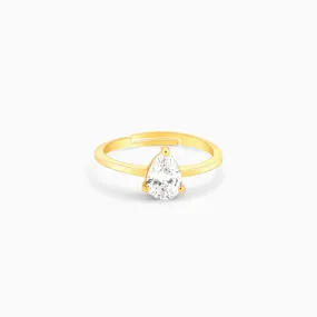 Golden Simple Zirconia Ring