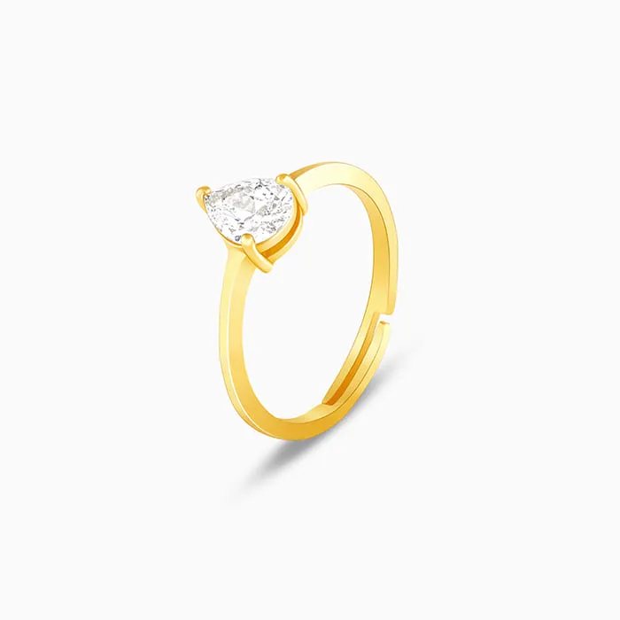 Golden Simple Zirconia Ring