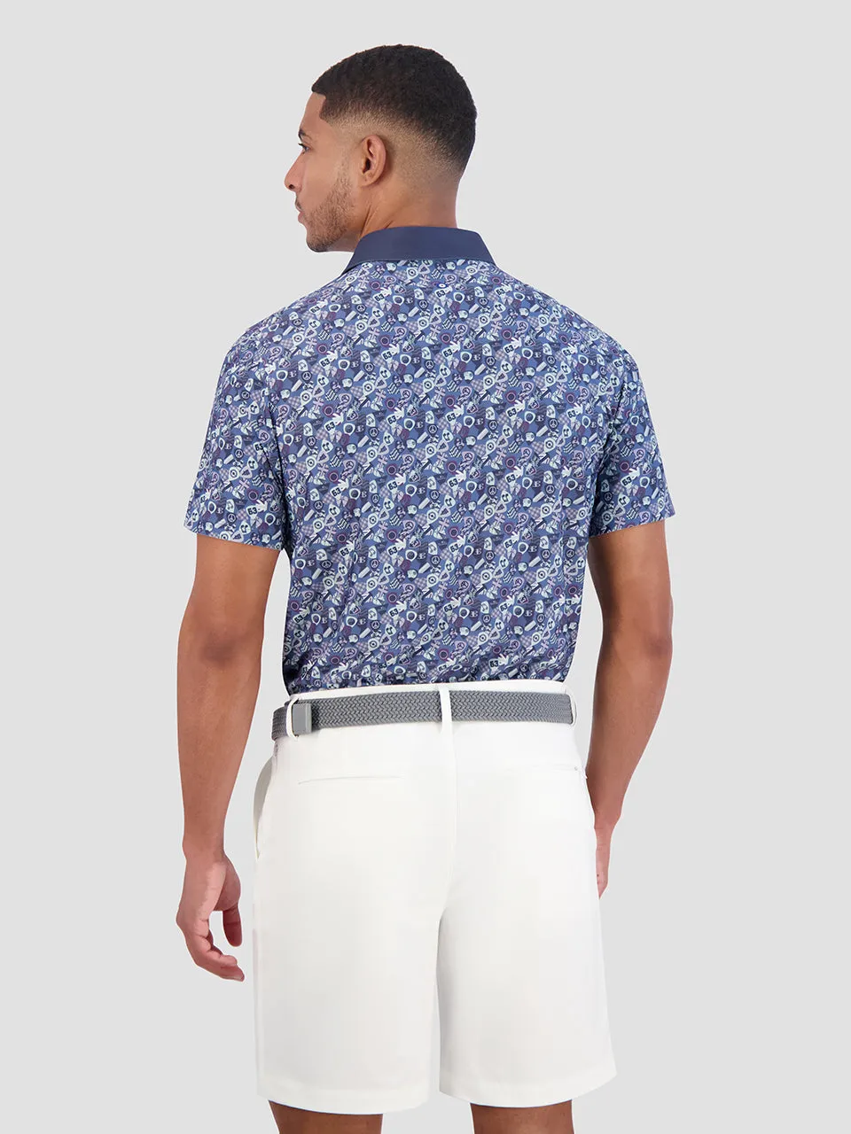 Guitar Picks Tech Jersey Sports Fit Polo - Blue