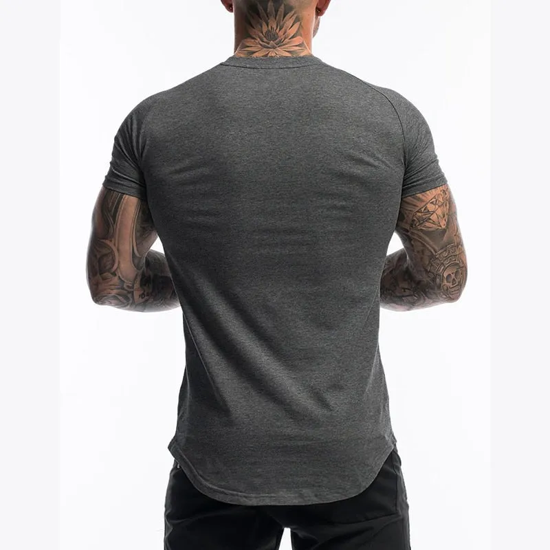 Gym Clothing Sports T Shirt Men's Cotton Breathable Fitness Short Sleeve Running Summer Tight homme