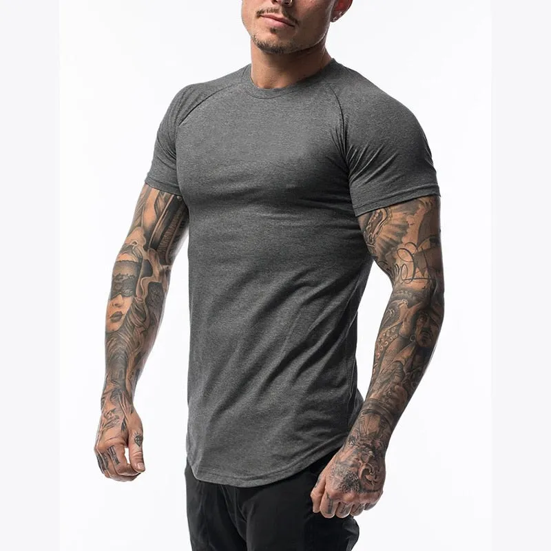 Gym Clothing Sports T Shirt Men's Cotton Breathable Fitness Short Sleeve Running Summer Tight homme