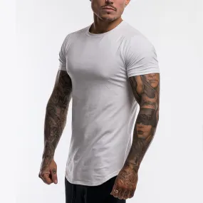 Gym Clothing Sports T Shirt Men's Cotton Breathable Fitness Short Sleeve Running Summer Tight homme