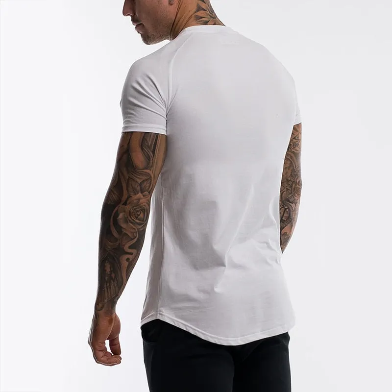 Gym Clothing Sports T Shirt Men's Cotton Breathable Fitness Short Sleeve Running Summer Tight homme