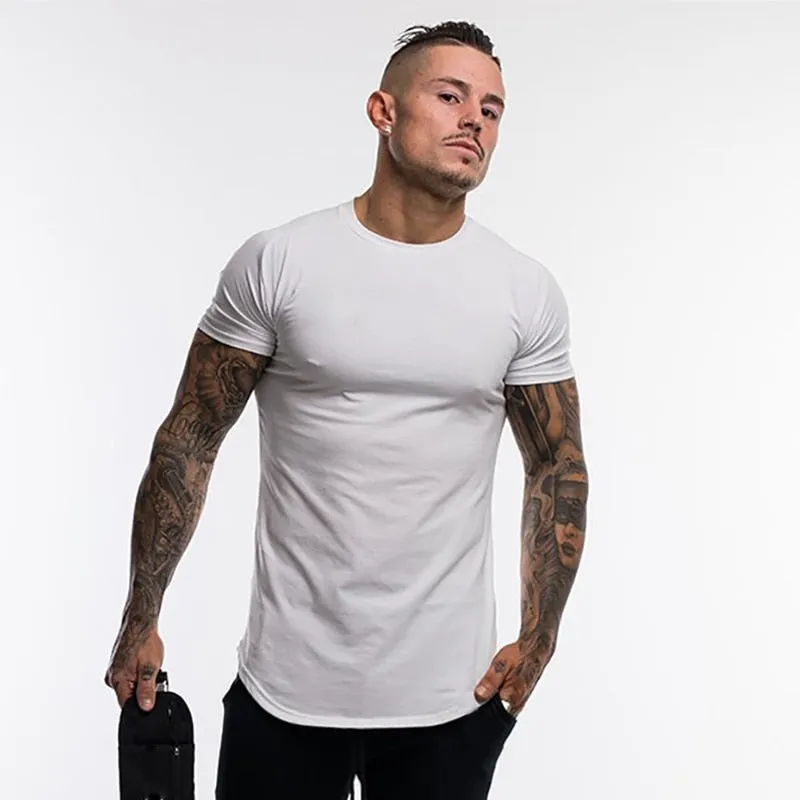 Gym Clothing Sports T Shirt Men's Cotton Breathable Fitness Short Sleeve Running Summer Tight homme