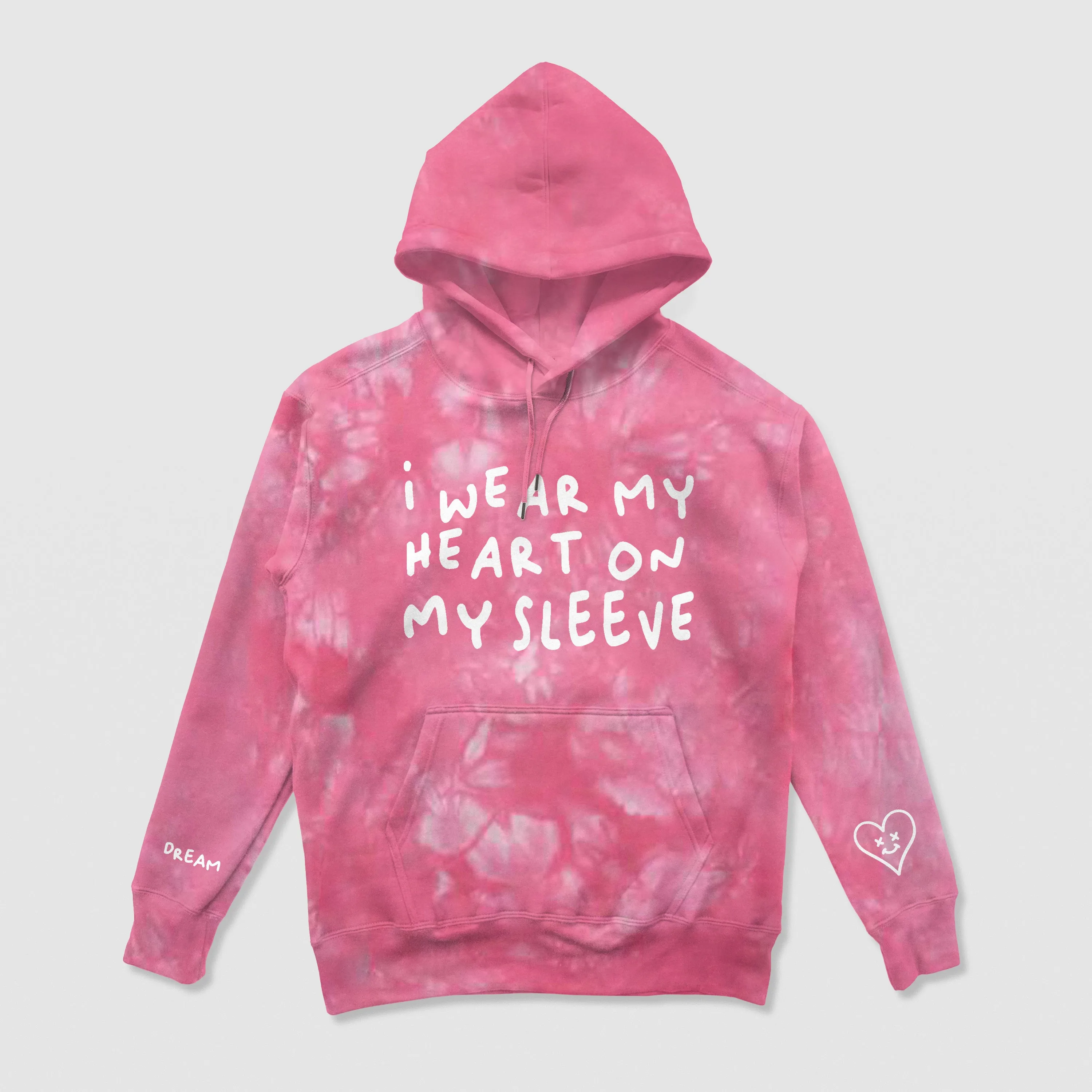 Heart On My Sleeve Tie-Dye Hoodie (Happy Heart)