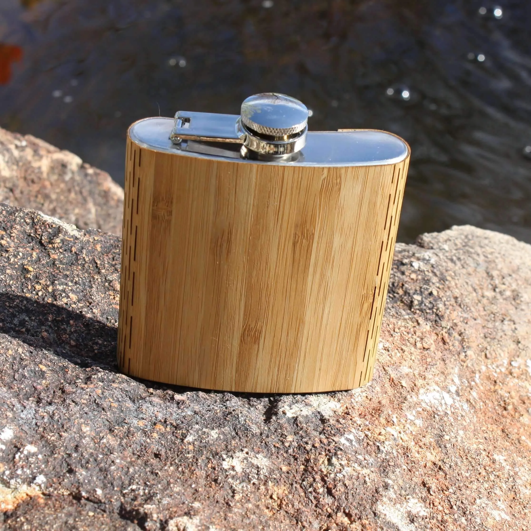 High Quality 6 oz. Wooden Hip Flask - Hand Crafted from Local Wood