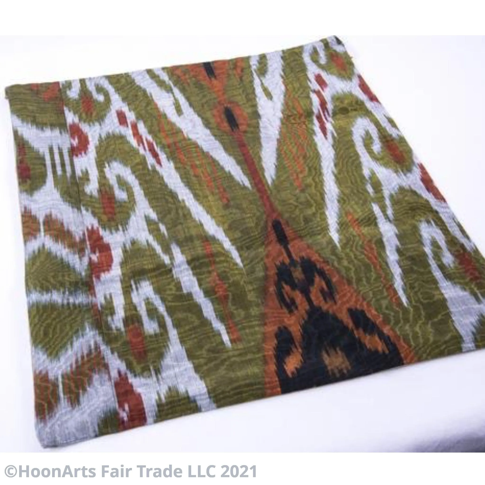 Ikat and Suzani Embroidery Pillow Cover, "Cosmos"