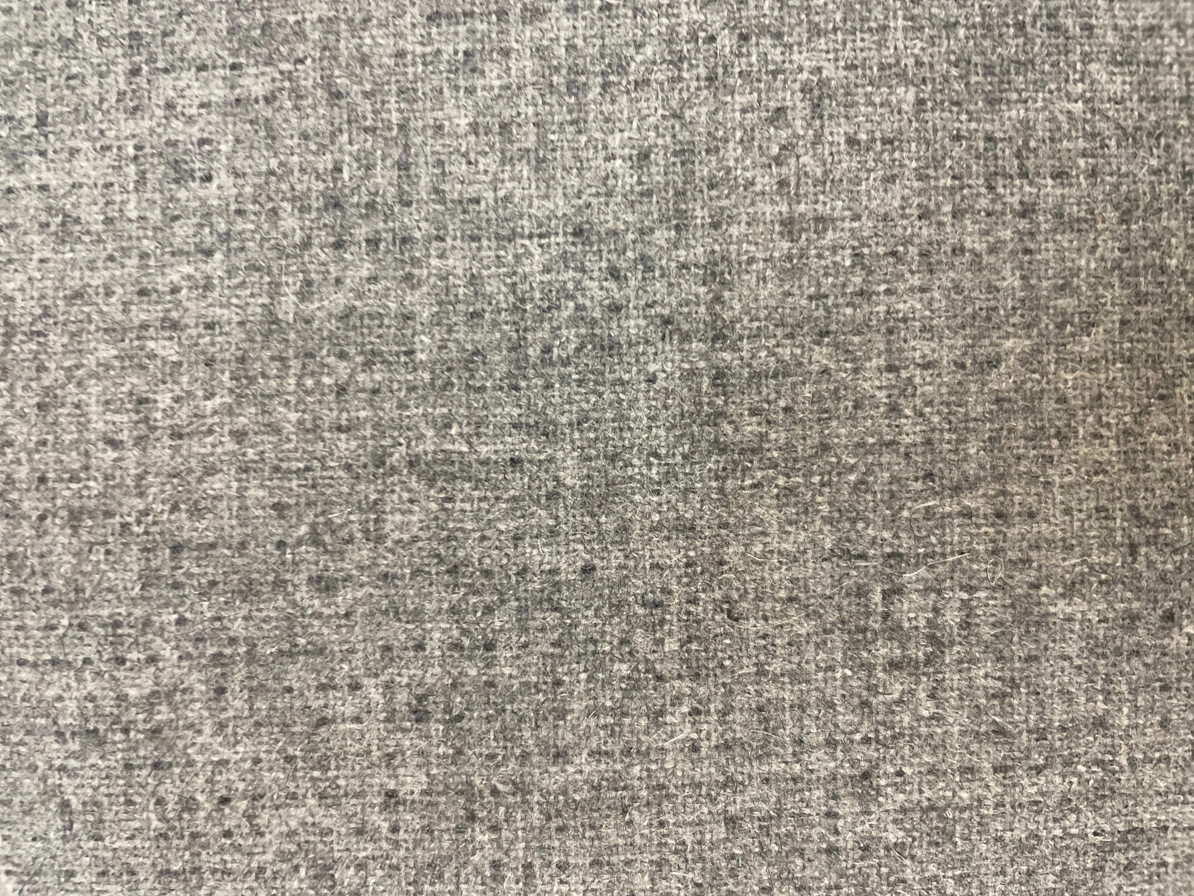 Italian Double Face Melton Wool - Woven Design/Heathered Medium Gray