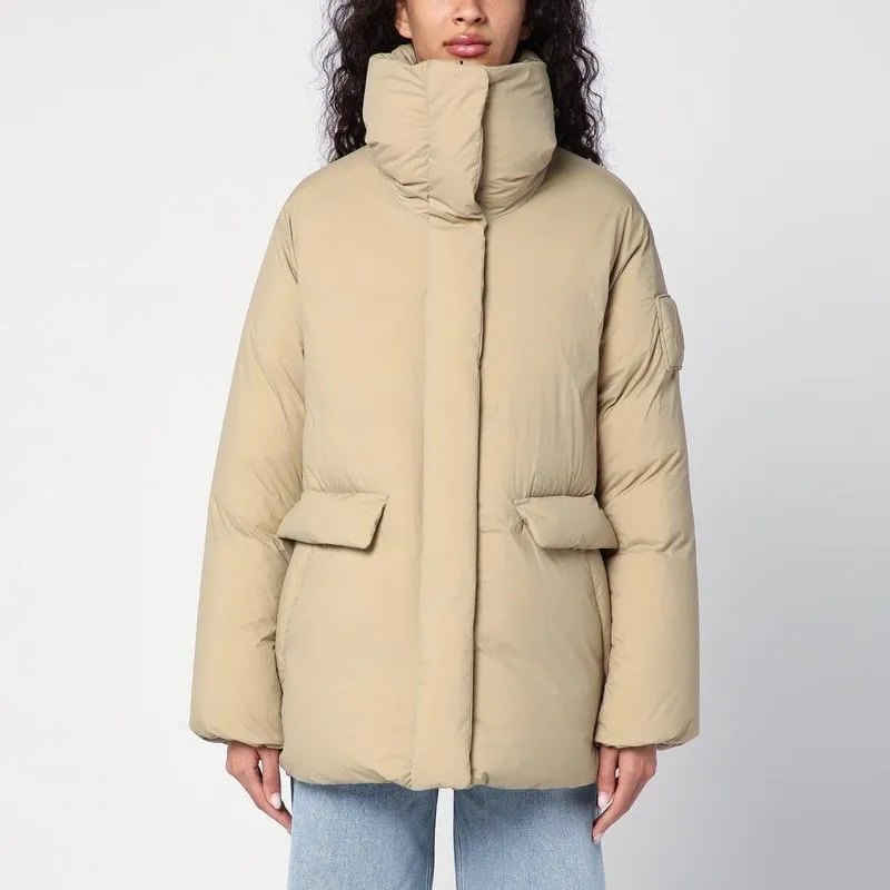 KATLA SAND-COLOURED QUILTED DOWN JACKET