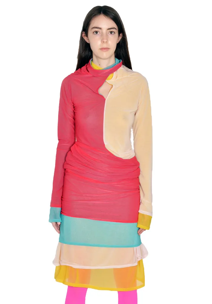 KIKO KOSTADINOV KKWSS23D04-17 MORA LAYERED DRESS MULTI COLOR