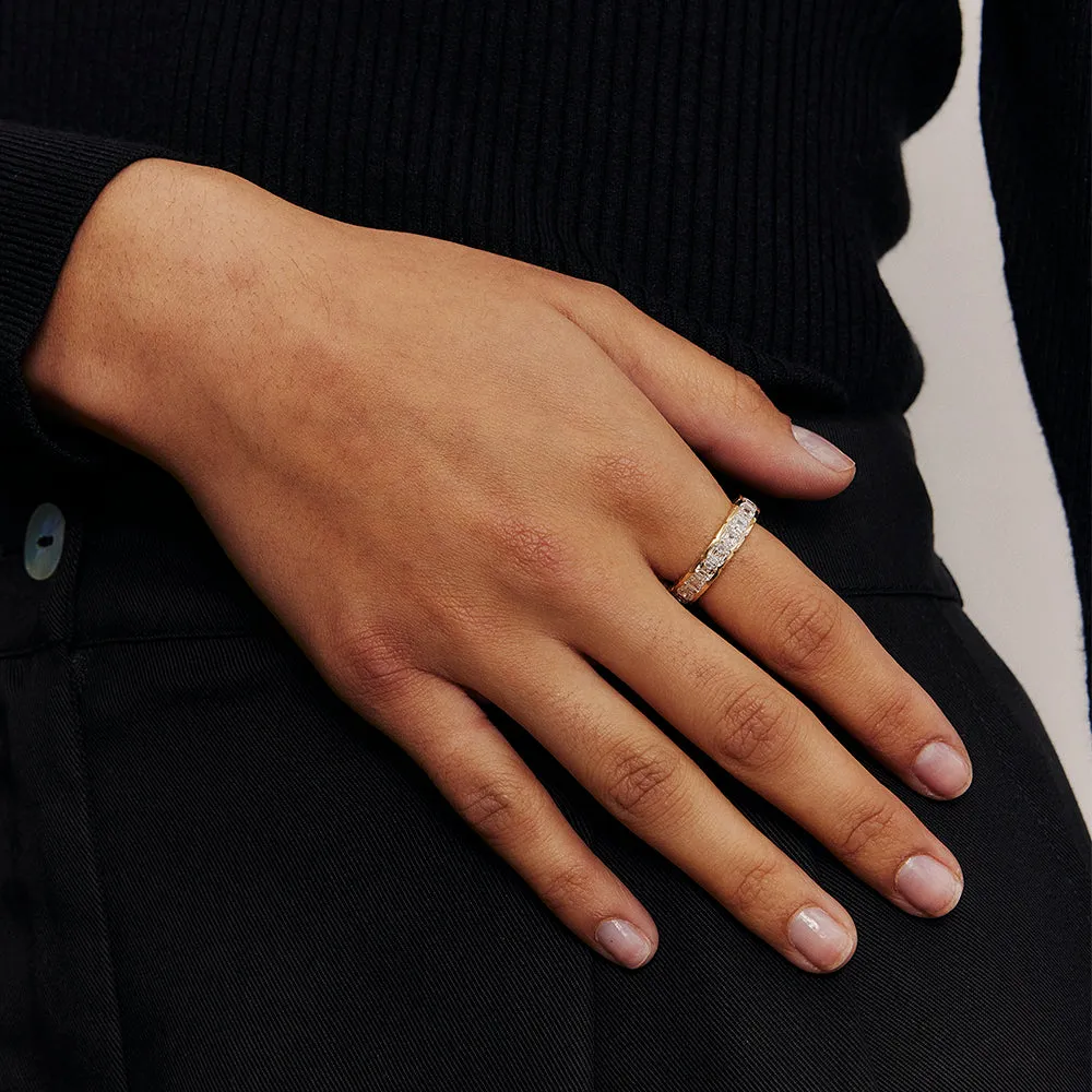 Lab Grown Asscher Cut Eternity Band Ring