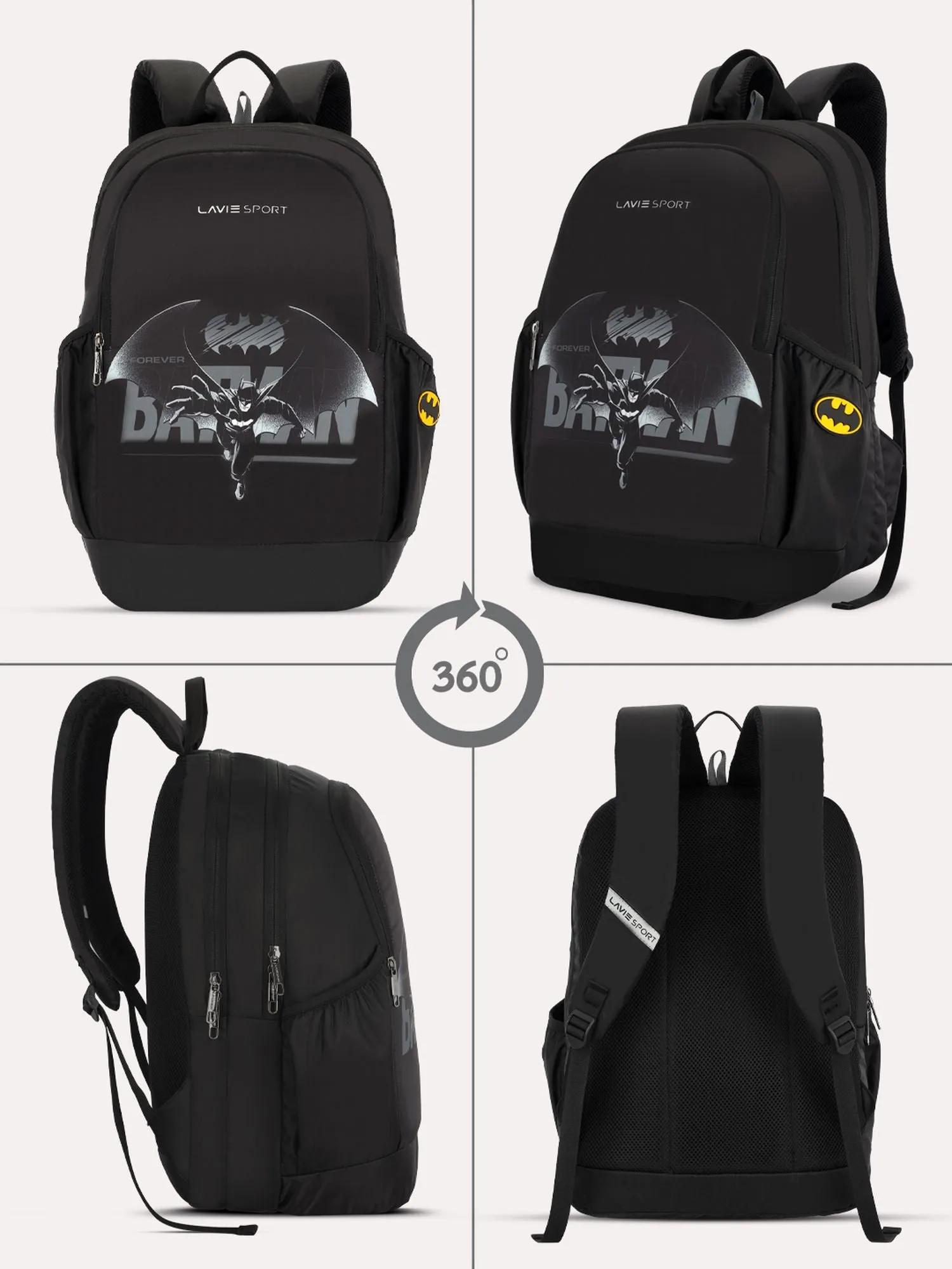 Lavie Sport Batman Cape 33L Casual Laptop Backpack For Men/Women & Boys/Girls Black