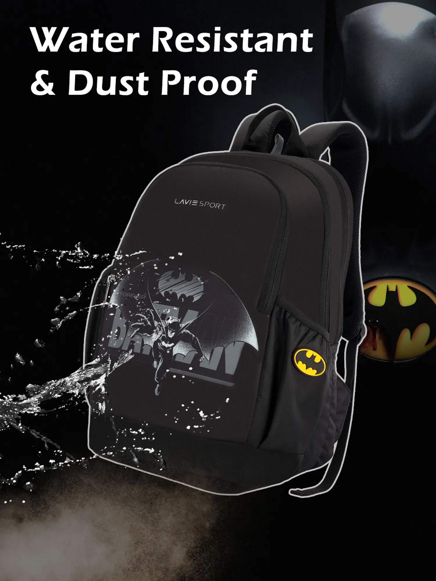Lavie Sport Batman Cape 33L Casual Laptop Backpack For Men/Women & Boys/Girls Black